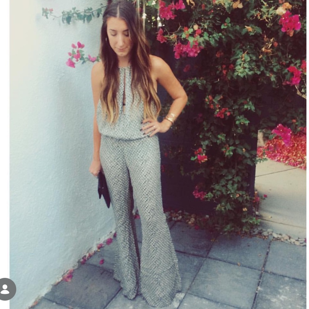 Stone Cold Fox Silk Backless Jumpsuit